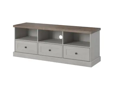 TV Cabinet Table model in colonial style with glass doors Low-poly 3D model