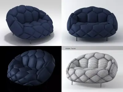 Quilt armchair 3D model