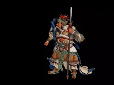 China  Door God Zhou Cang 3D model