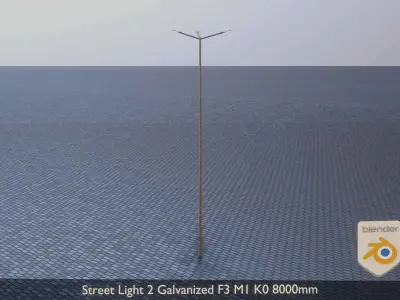 Street Light 2 Galvanized F3 M1 K0 8000mm Low-poly 3D model