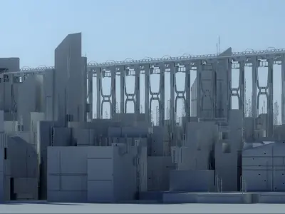 Sci Fi Cyberpunk City Buildings Futuristic  3D model