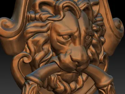 KNOCKER ornate bronze door 3D print model