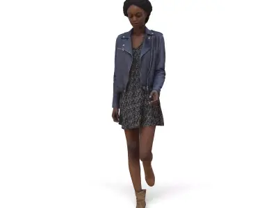 Walking Woman with Dress CWom0337-HD2-O03P01-S 3D model