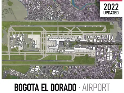 Bogota Airport Low-poly 3D model