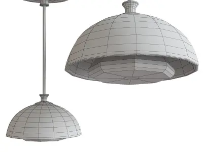 Loft wood pendant lamp 3d model Low-poly 3D model