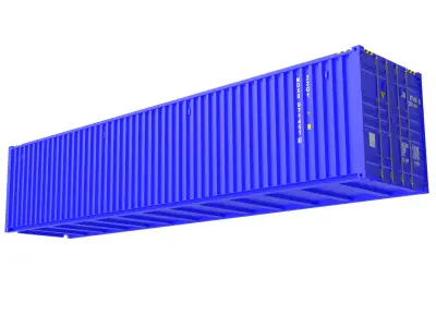 Two-door blue transport 40ft container  3D model
