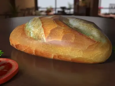 Vietnamese Banh Mi 3D Model 3D model