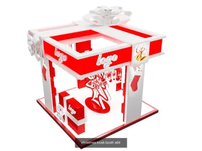  Christmas Kiosk Gift boxes  Items G10 3D Model Pack