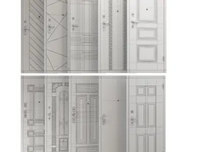 10 front doors for house 3D model