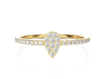 Light Minimalist Diamond Ring 3D print model