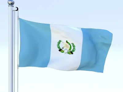 Animated Guatemala Flag Low-poly 3D model