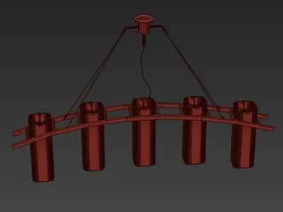 Five Shade Chandelier 3D model