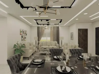 Modern home interior design 3D model