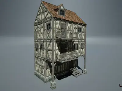 Medieval House 02 Game Ready Low-poly 3D model