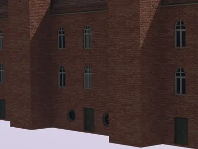 Old factory Low-poly 3D model