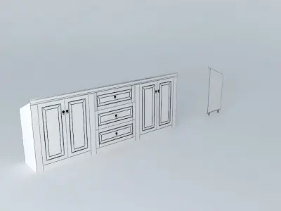 Furniture wooden cabinet 3D model