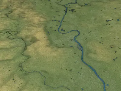 Frankfurt - Topography Terrain Low-poly 3D model