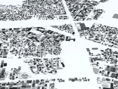 Port au Prince Streets and Buildings 3D model