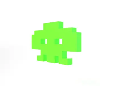 Space Invaders v3 001 Low-poly 3D model