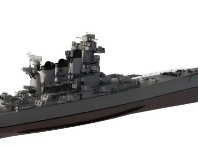 WW2 US NAVY HEAVY CRUISER  USS RANGER 3D model