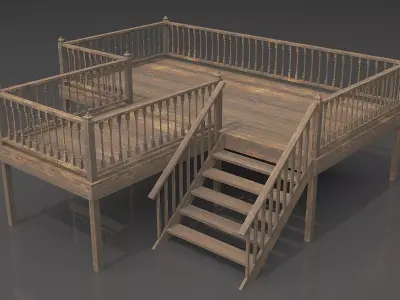 Wood Veranda 2 3D model