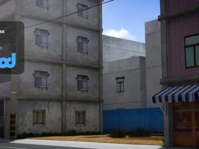 TW Street with Livingroom 02 3D model