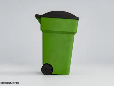 Waste Bin Low-poly 3D model