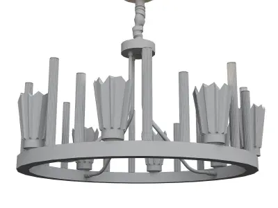 Antique Gold Brass Candle Crystal Lighting 3D model