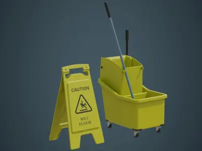 Mop Wringer 1A Low-poly 3D model