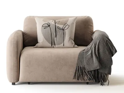 Sofa Lavi Velvet Beige 3D model