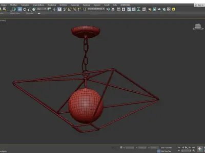 The Lighting Book ORSINI antique gold geometric pendant Low-poly 3D model