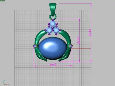 hand medall jewellry 3D print model