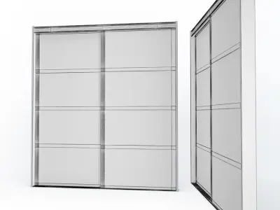 Red Sliding Closet Door 3D model