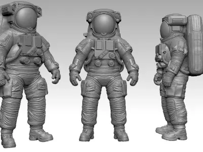 Simple Astronaut Low-poly 3D model
