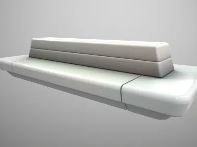 Futuristic Middle Bench Low-poly 3D model