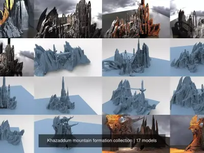Khazaddum mountain formations 3D Model Pack