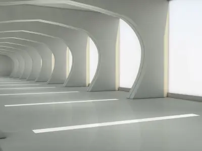 Sci Fi Tunnel 3D model 12