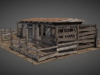 Anatolian Village Shack 3 Low-poly 3D model