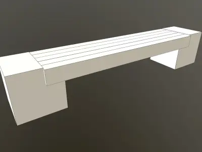 Bench with concrete base  Free low-poly 3D model purchase