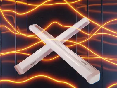 Electric Tube Light Low-poly 3D model