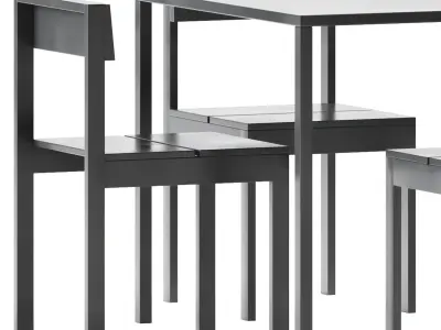 Iron Table by Connubia and Chair Na Xemena by Gandia Blasco 3D model