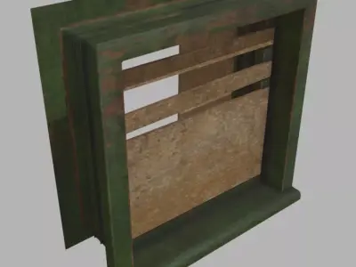 Old wood window Free low-poly 3D model