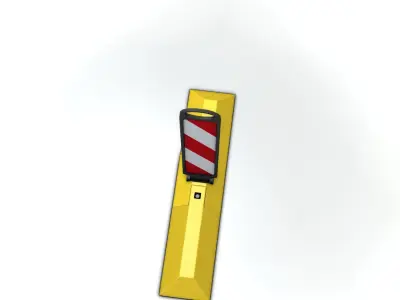 Yellow guide barrier 10 pointing left 628-20 Low-poly 3D model