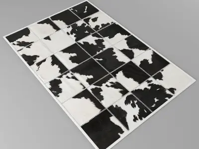 Carpet Pack 6 Rectangular Leather Carpets 3D model