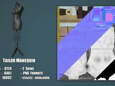 Tailor Manequin Low-poly 3D model