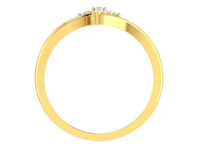 Light Weight Yellow Gold Diamond Ring  -R-4188 3D print model