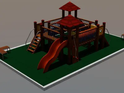 Child playground lowpoly Low-poly 3D model