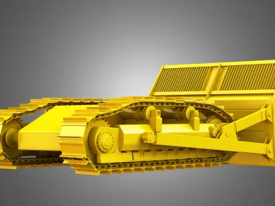 Bulldozer Tracks with ground engaging tool 3D model