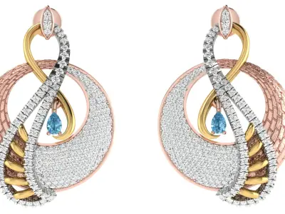 Women Pendant Earring Sets 3dm STL OBJ FBX Renders Details 3D print model buy