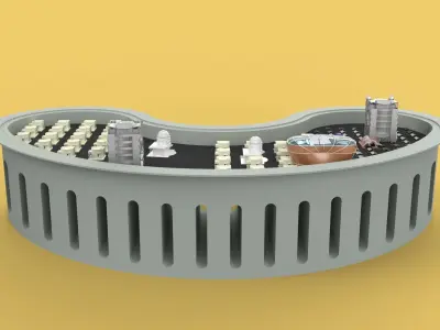 ANTI TSUNAMI BUILDING WALL INNOVATION CONCEPT 3D model